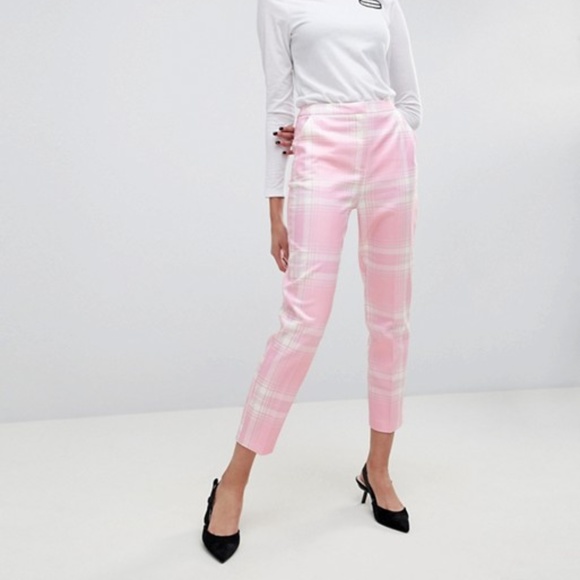 ASOS Pants - ASOS Tailored Slim PANTS in Pink Check ASOS Pants - ASOS Tailored Slim PANTS in Pink Check